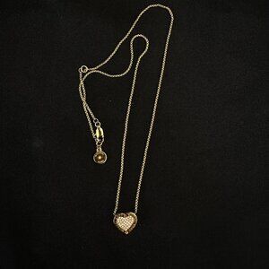 Michael Kors Pave' Gold-Tone Heart Pendant Necklace 18"